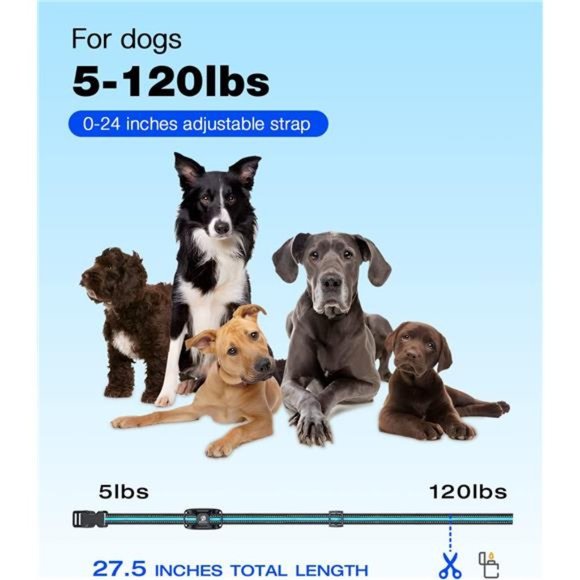 Dog Shock Collar - 3300Ft Training Collar with Remote for 5-120lbs Small Medium - Picture 4 of 6